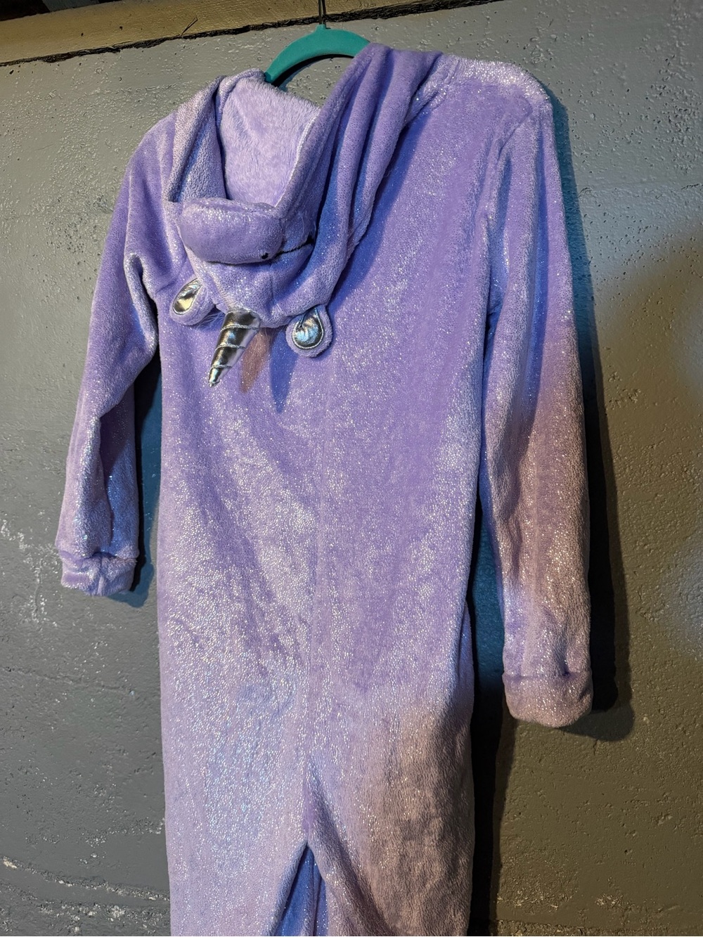 Secret Treasures Shimmery Lavender Unicorn Hooded Onesie